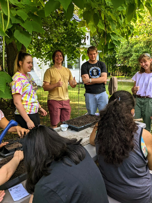 Students gathering in class